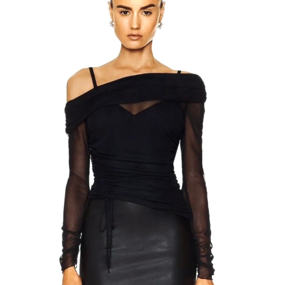 Jonathan Simkhai Nia Long-Sleeve Mesh Top XL